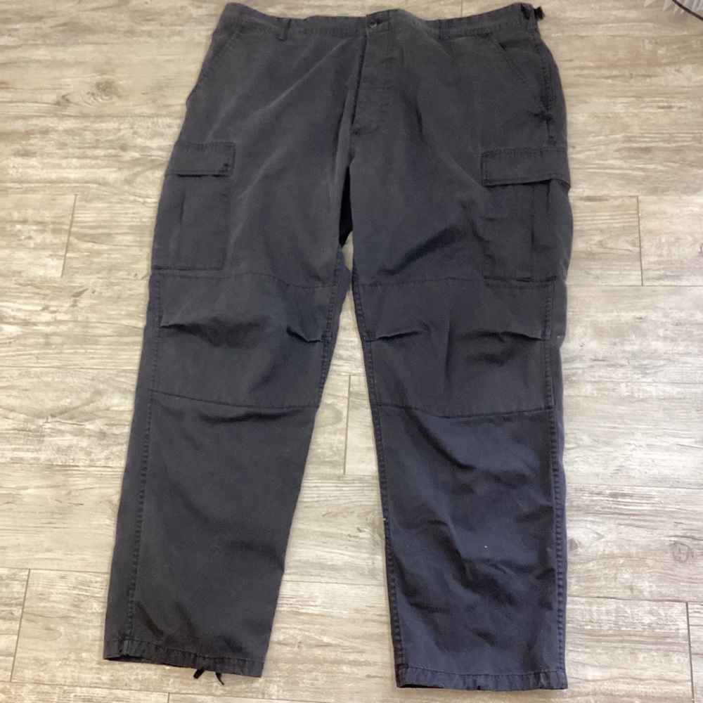Men’s NavyBlue Khaki Cargo Pants with Adjustable Waistband Button Fly